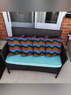 Set of 4 African Print Pillow Covers 18x18